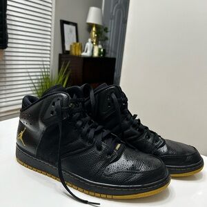 Air Jordan 1 Flight 4 Premium 'Black Gold' Sneakers Size 12